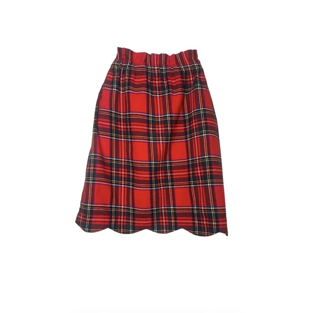 Women's Red Plaid Flannel Scallop Skirt by Lauren James, Sz: XS - Picture 2 of 7
